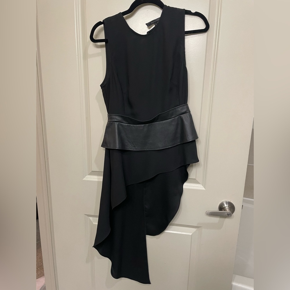 Bcbg maxazria asymmetrical black blouse